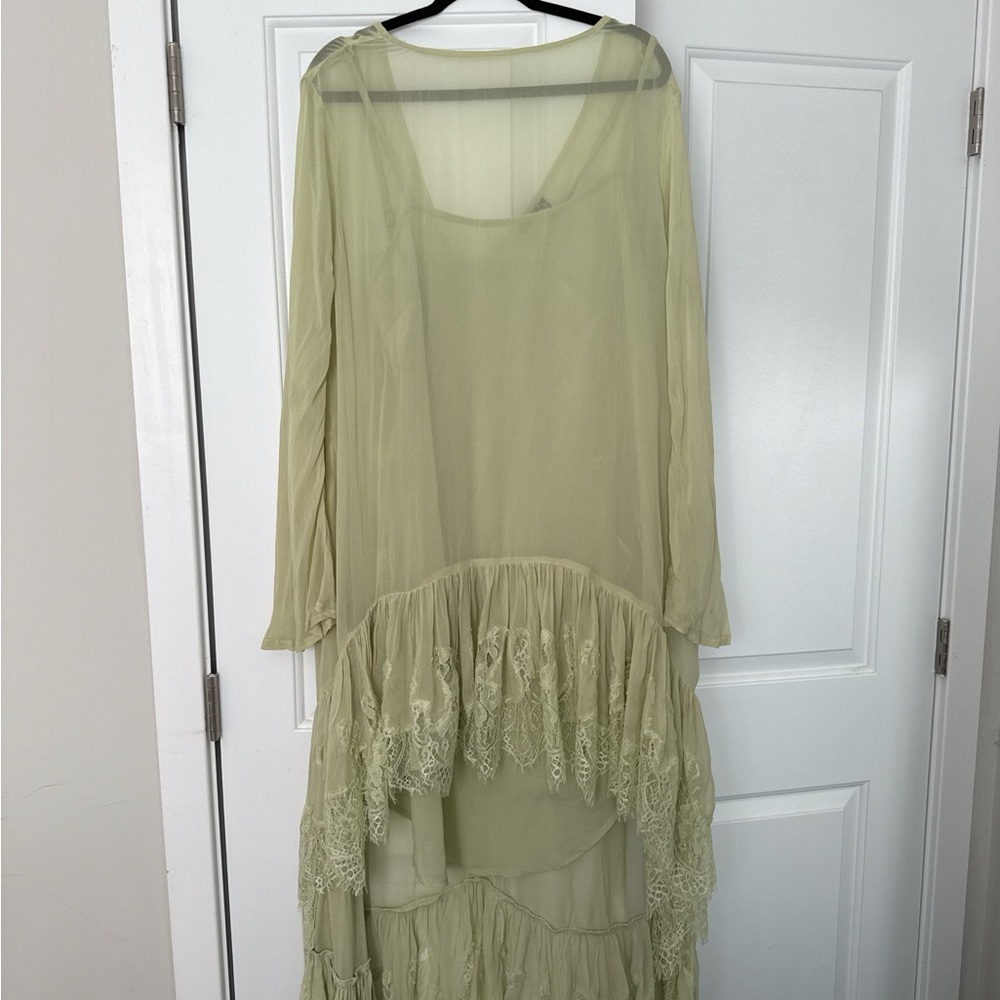 Elegant Sheer Green Dress
